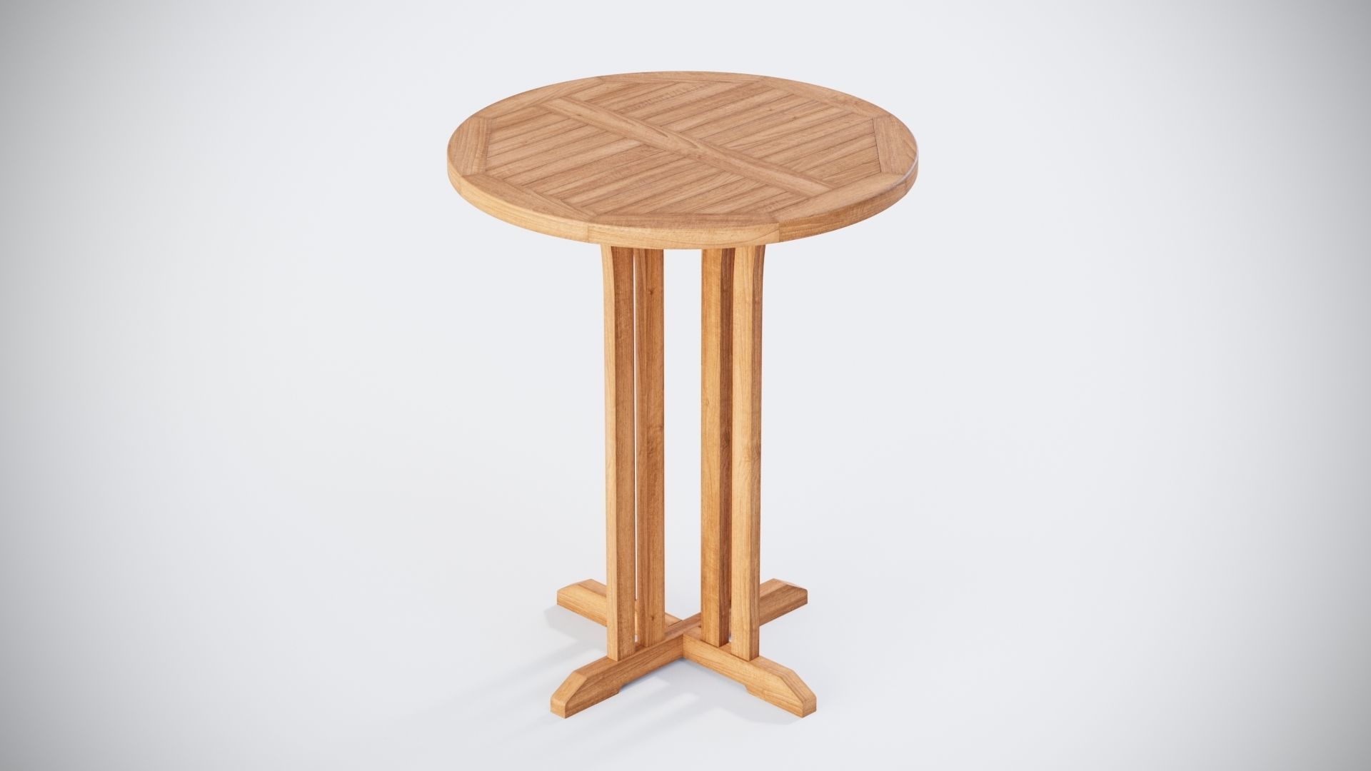 Round Bar Table and 4 Club Bar Chairs 3D 3D model_5