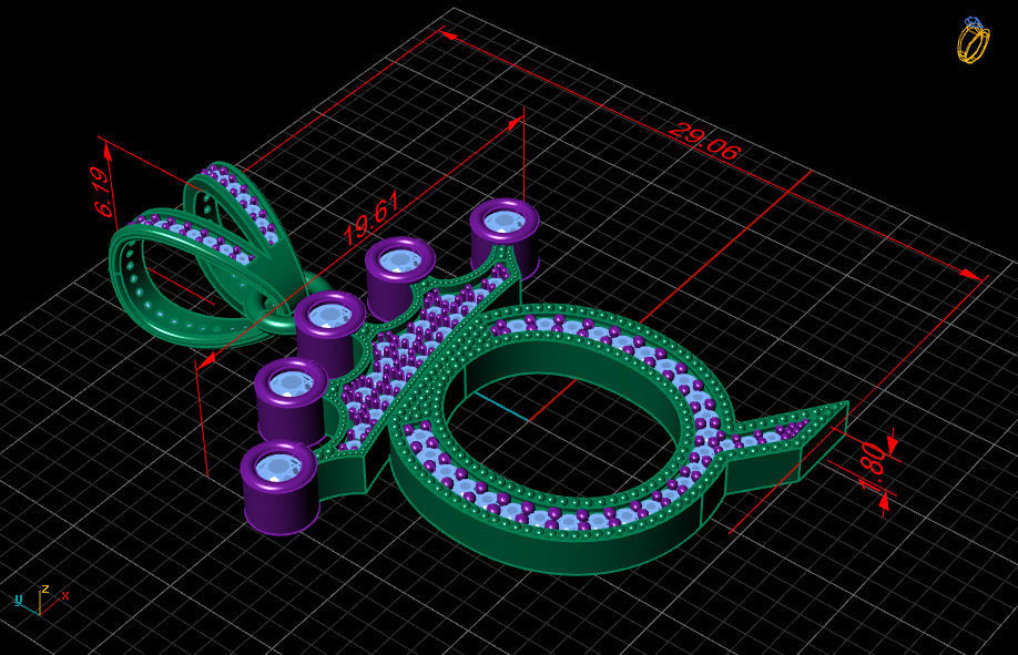 Q letter pendant 3D print model_4