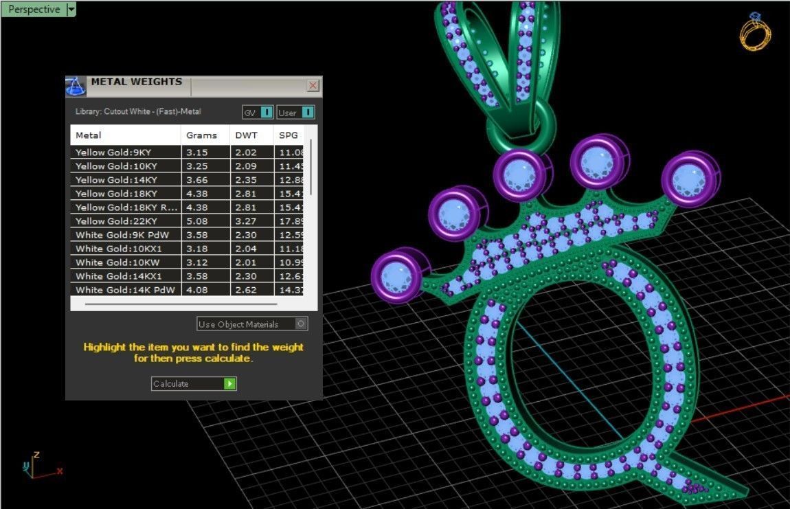 Q letter pendant 3D print model_6