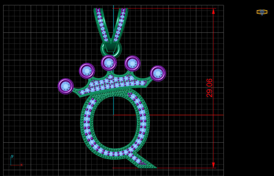 Q letter pendant 3D print model_18