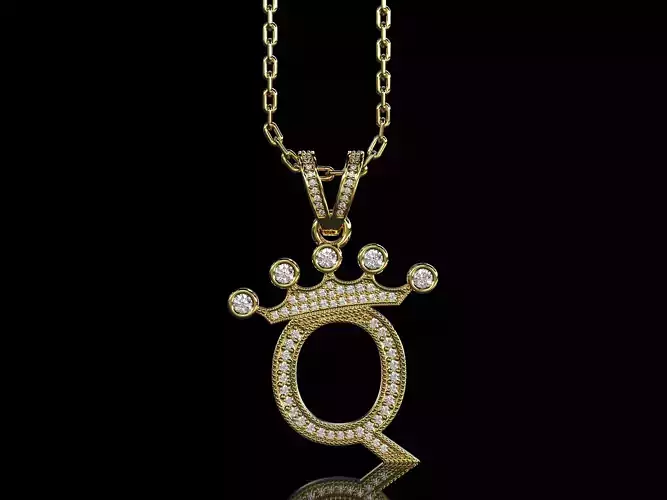 Q letter pendant 3D print model