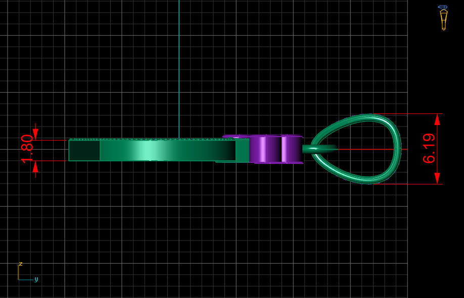 Q letter pendant 3D print model_10