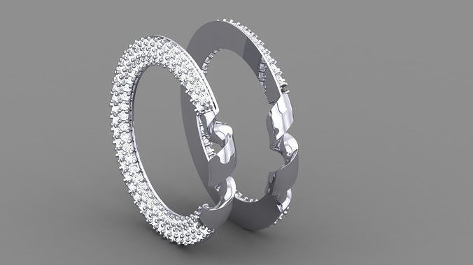 DIAMOND TWIST BAND RING 3D print model