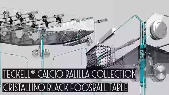 TECKELL Calcio Balilla Cristallino Black Foosball Table