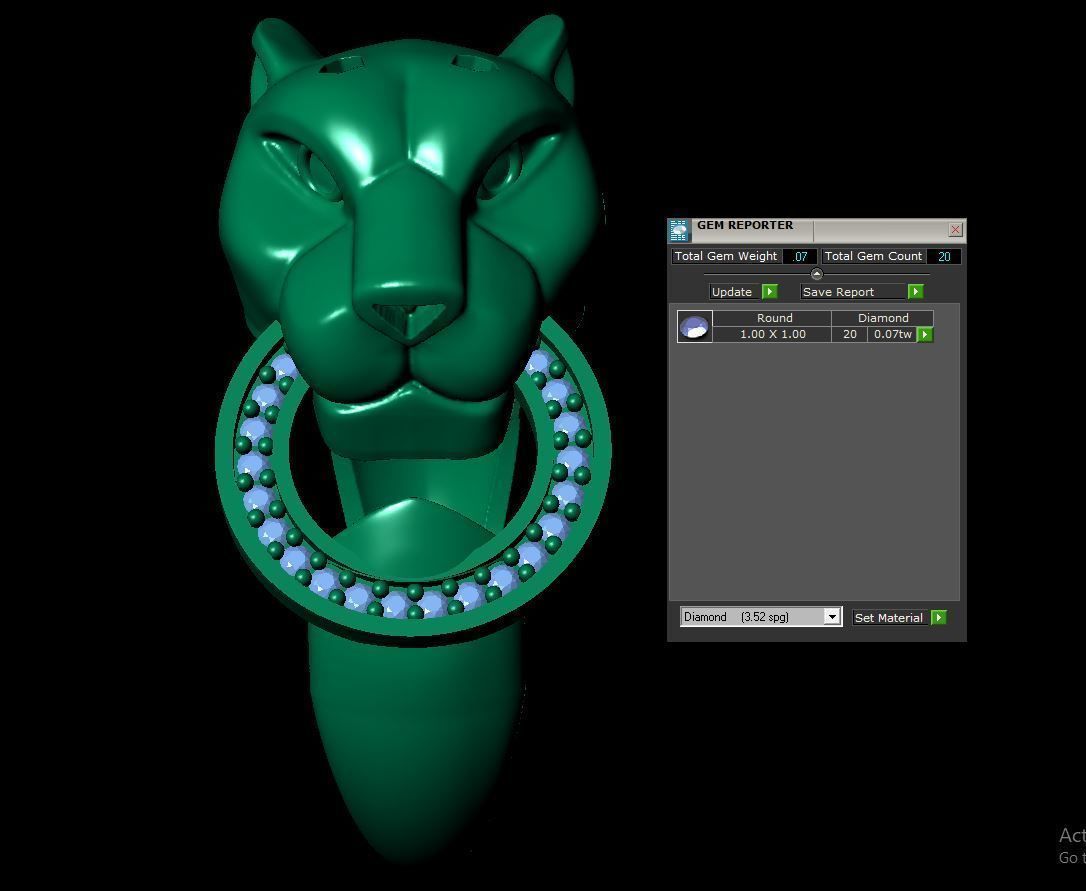 tiger ring 3D print model_2