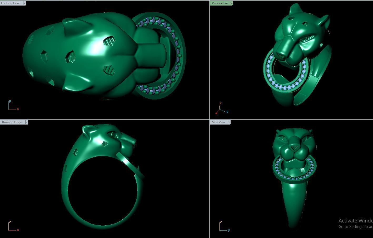 tiger ring 3D print model_1