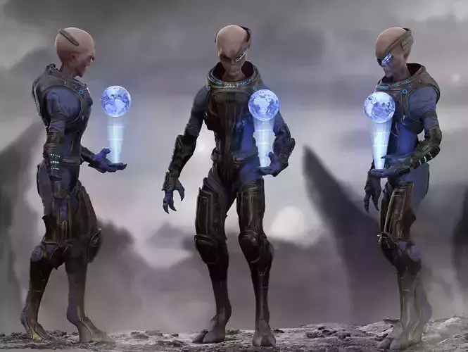 Sci Fi Alien  Low-poly 3D model