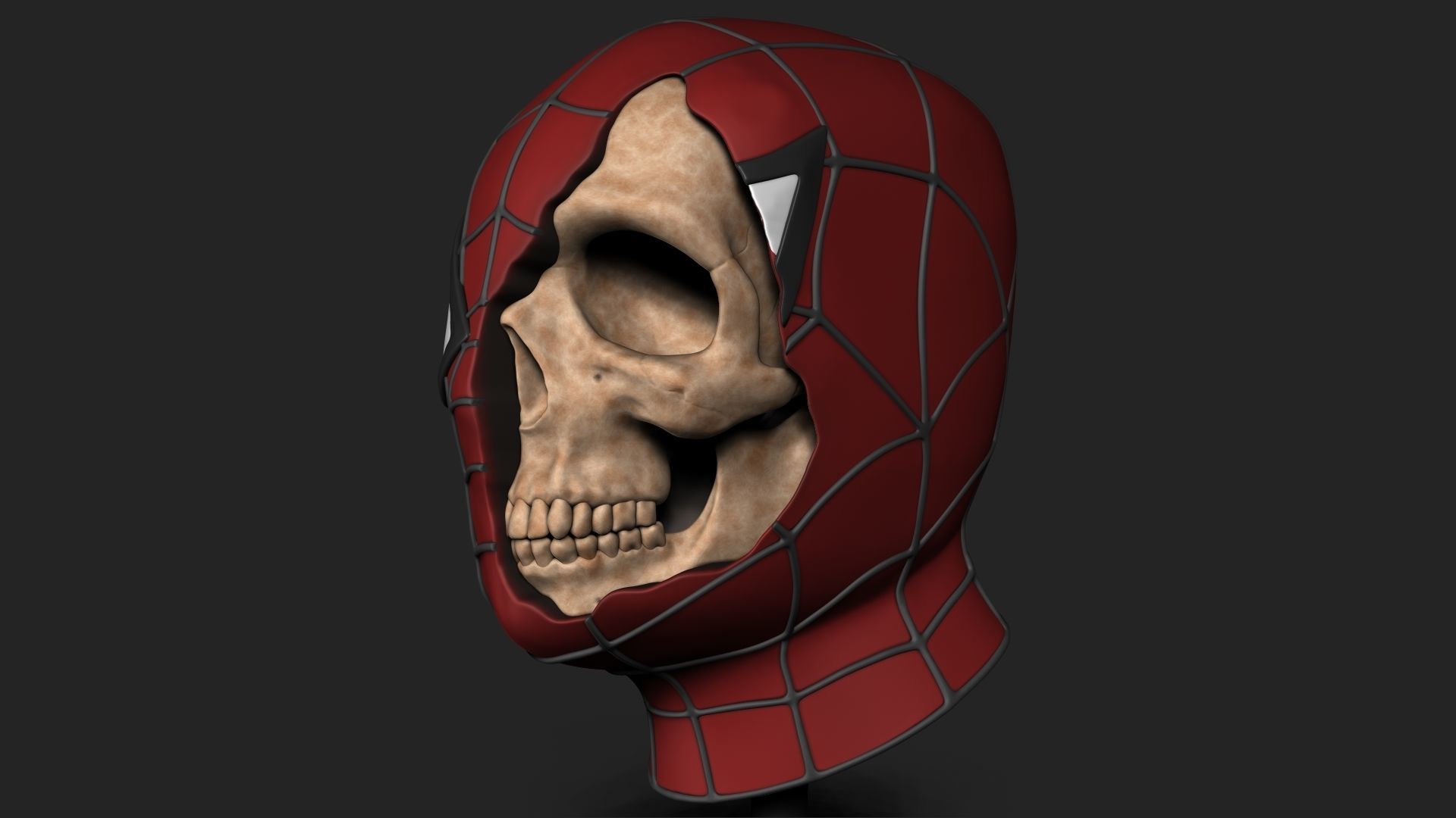 SPIDER MAN SKULL 3D print model_4