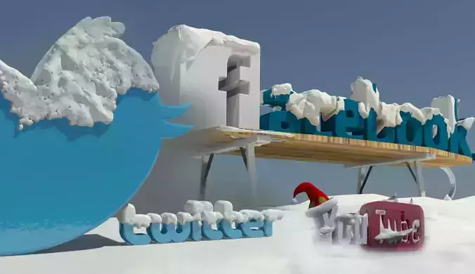 Social media winter Logos teams