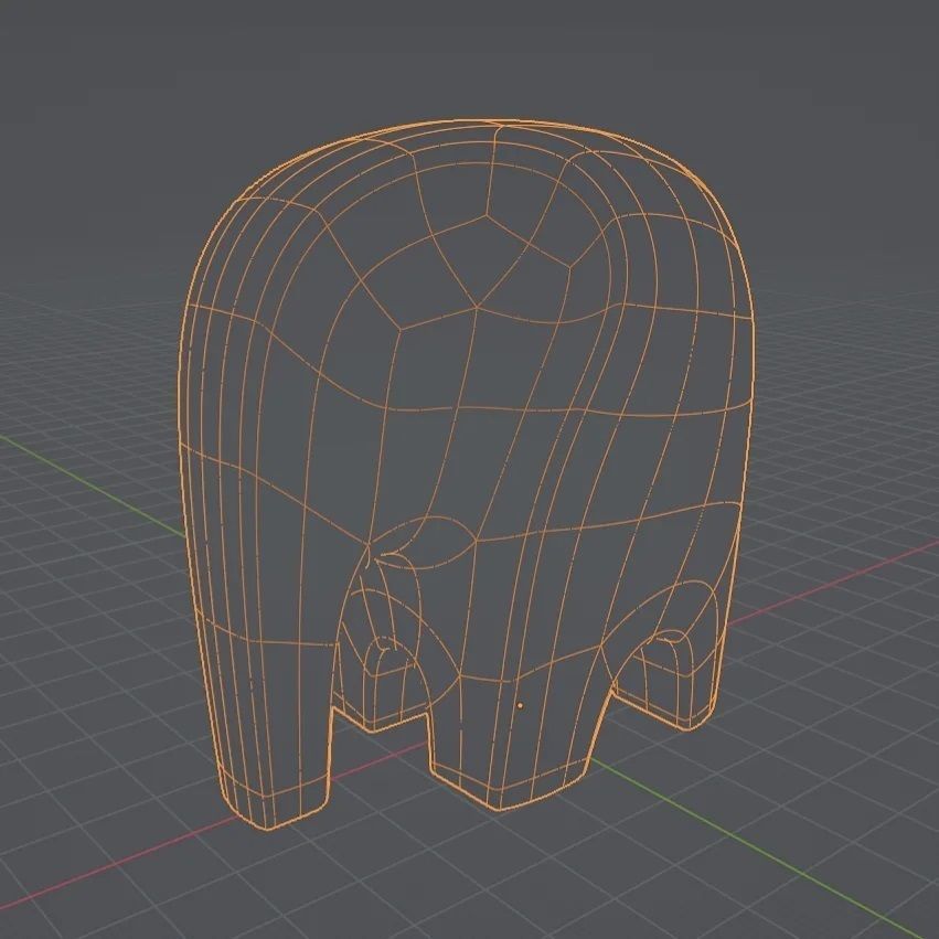Elephant objet toy 3D print model_9