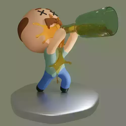 Beer Guy Low-poly 3D model