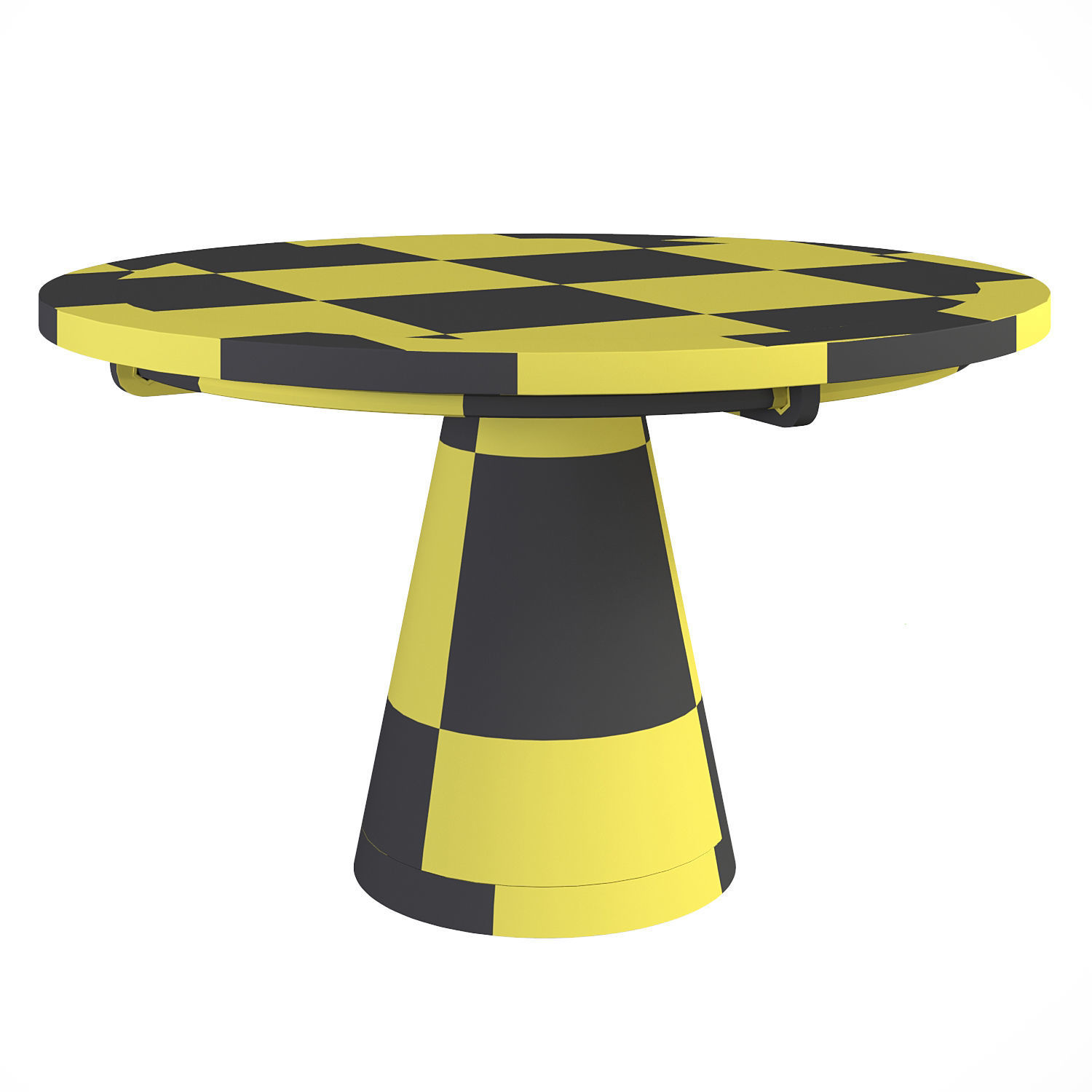 Rattan table 3D model_2