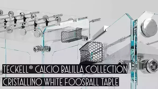 TECKELL Calcio Balilla Cristallino White Foosball Table