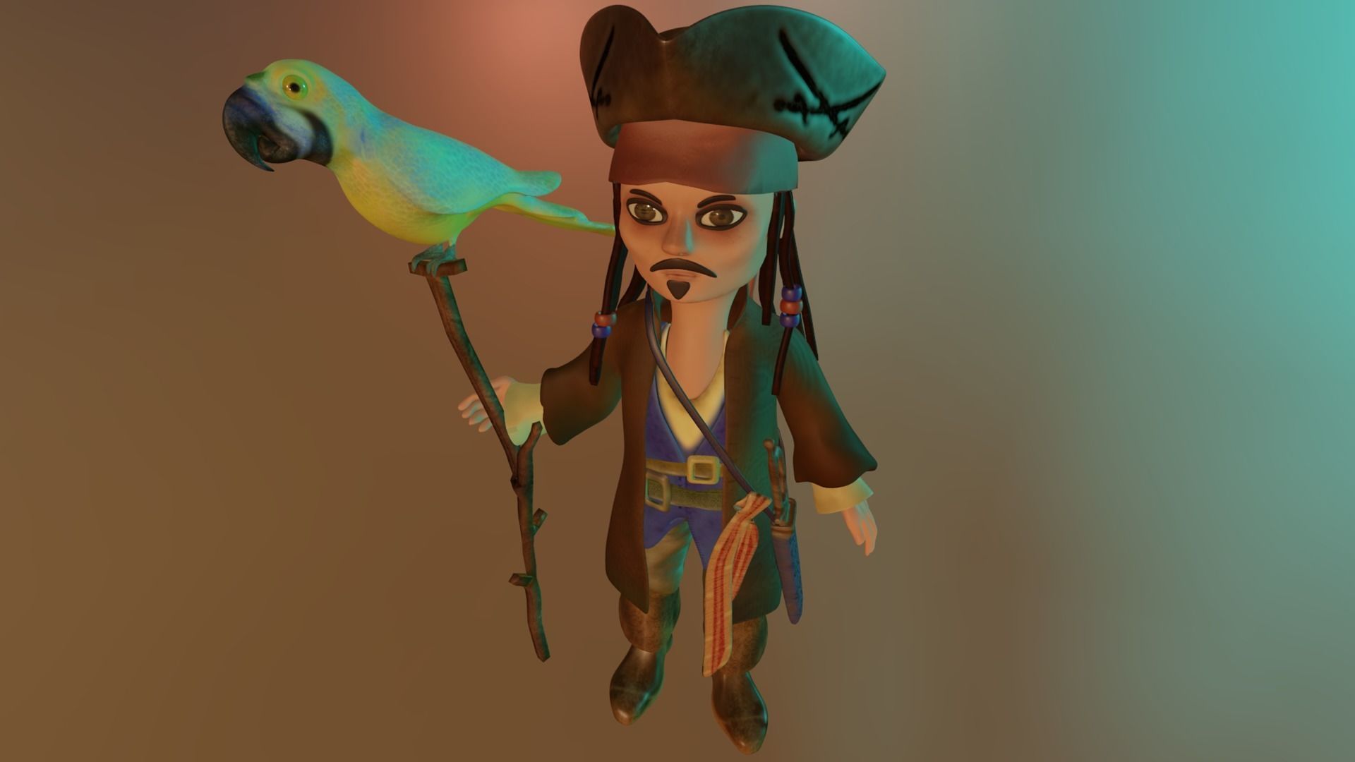 Captain Jack Sparrow Pirates of the Caribbean  3D model_7