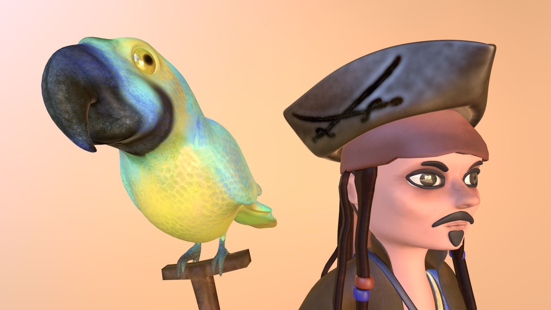 Captain Jack Sparrow Pirates of the Caribbean  3D model_8