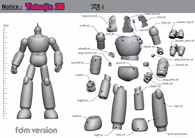 Tetsujin 28 - FDM model 3D print model