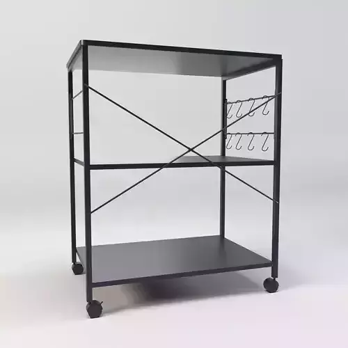 Black metal kitchen rack shelf storage