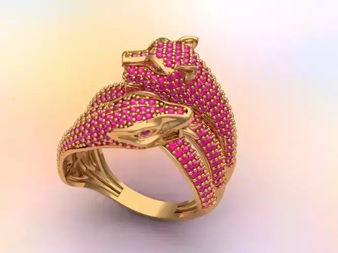 snake  tiger  ring 3D print model