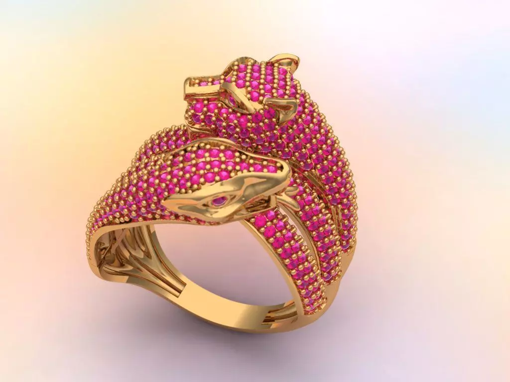 snake tiger ring 3D print model