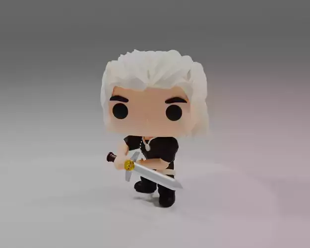 Geralt of Rivia  Funko Pop from the Witcher series 3D print model