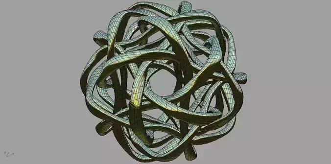 Icosaedron Linked Wires Free 3D print model