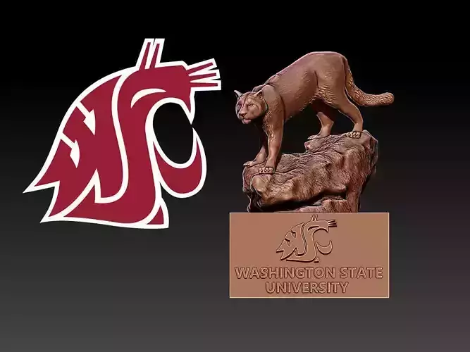 WASHINGTON STATE UNIVERSITY SYMBOL STATUE - 3D PRINT 3D print model