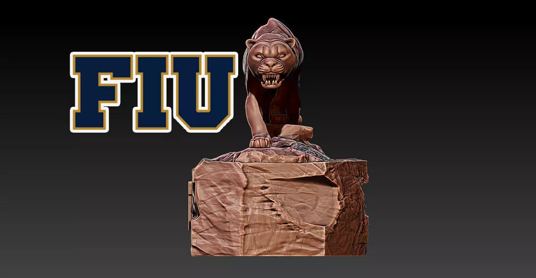 FIU PANTHERS FOOTBALL MASCOT STATUE DESTOP - 3D PRINT 3D print model