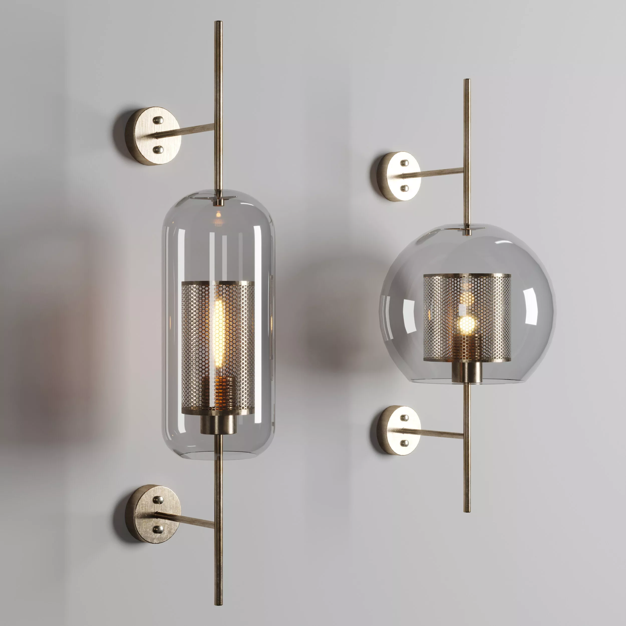 Chiswick Glass Wall Light Low-poly 3D model