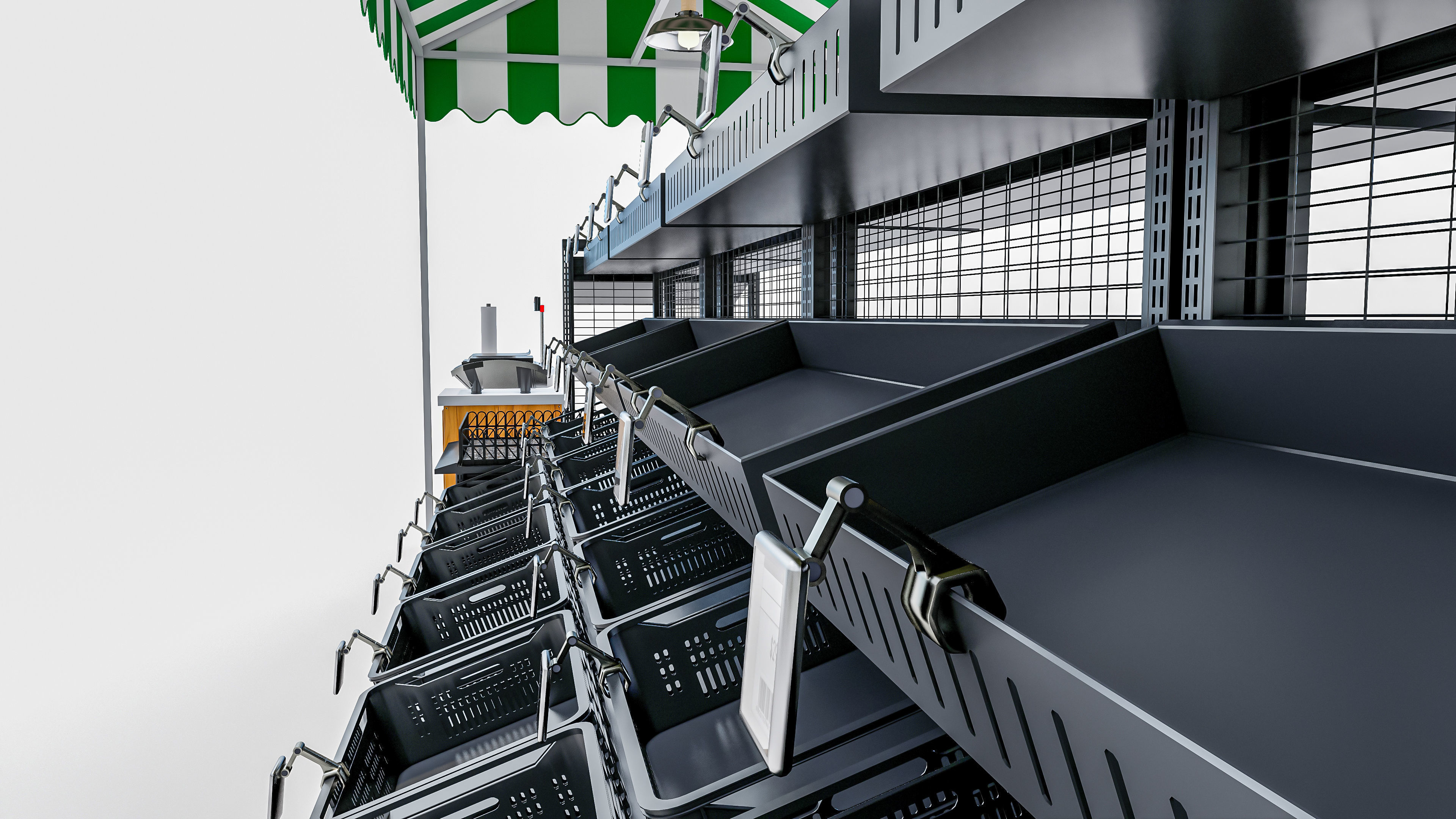 Fruits and vegetables Supermarket  Grocery store showcase 3D model_25