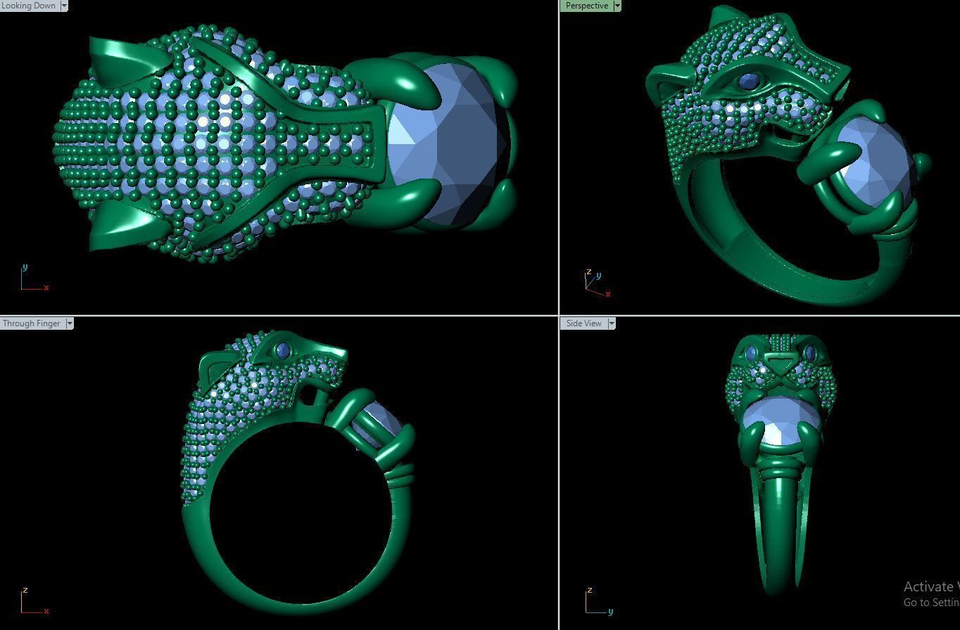 tiger ring  3D print model_1