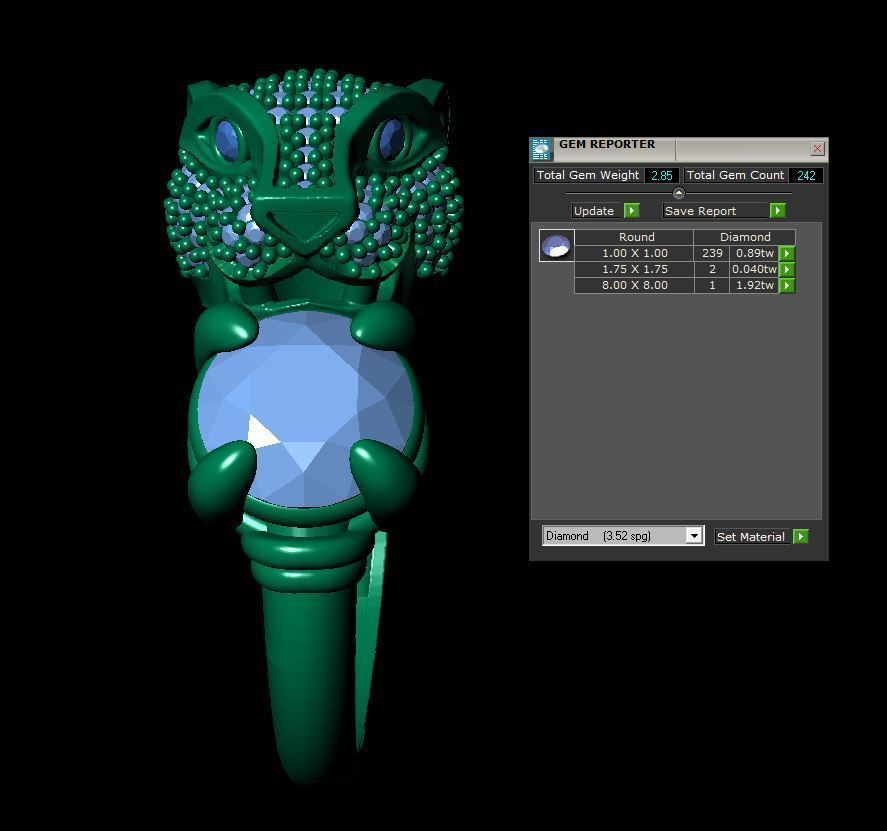 tiger ring  3D print model_2