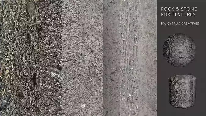 8 Rock and Stone PBR Textures 