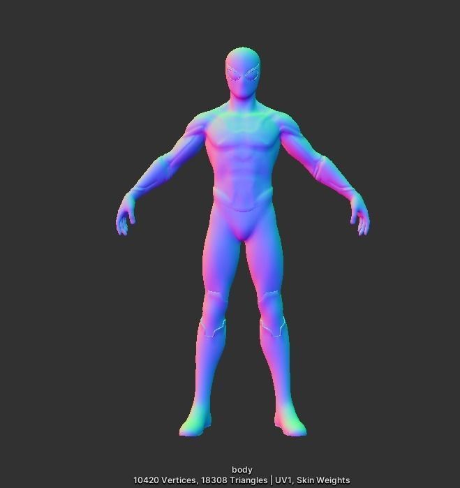 Spiderman Rigged High Quality Model Low-poly 3D model_12