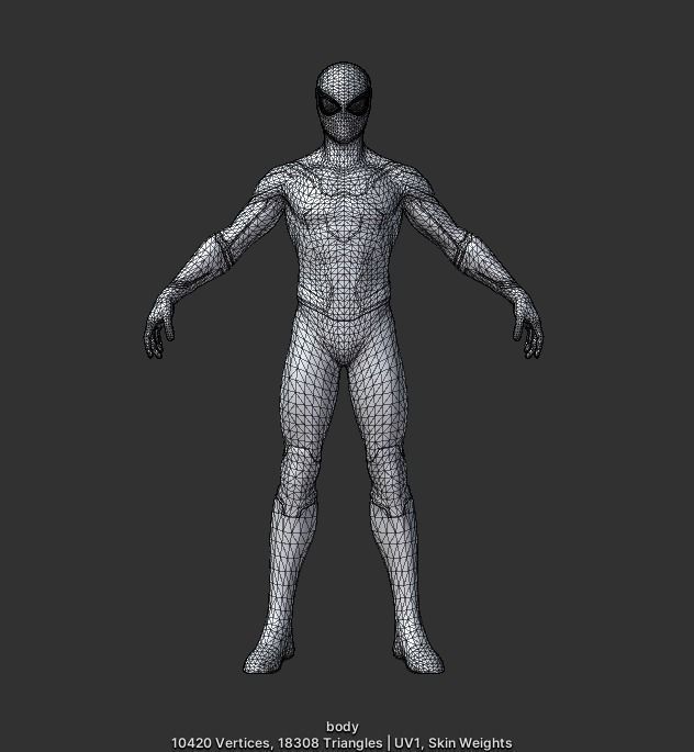 Spiderman Rigged High Quality Model Low-poly 3D model_5