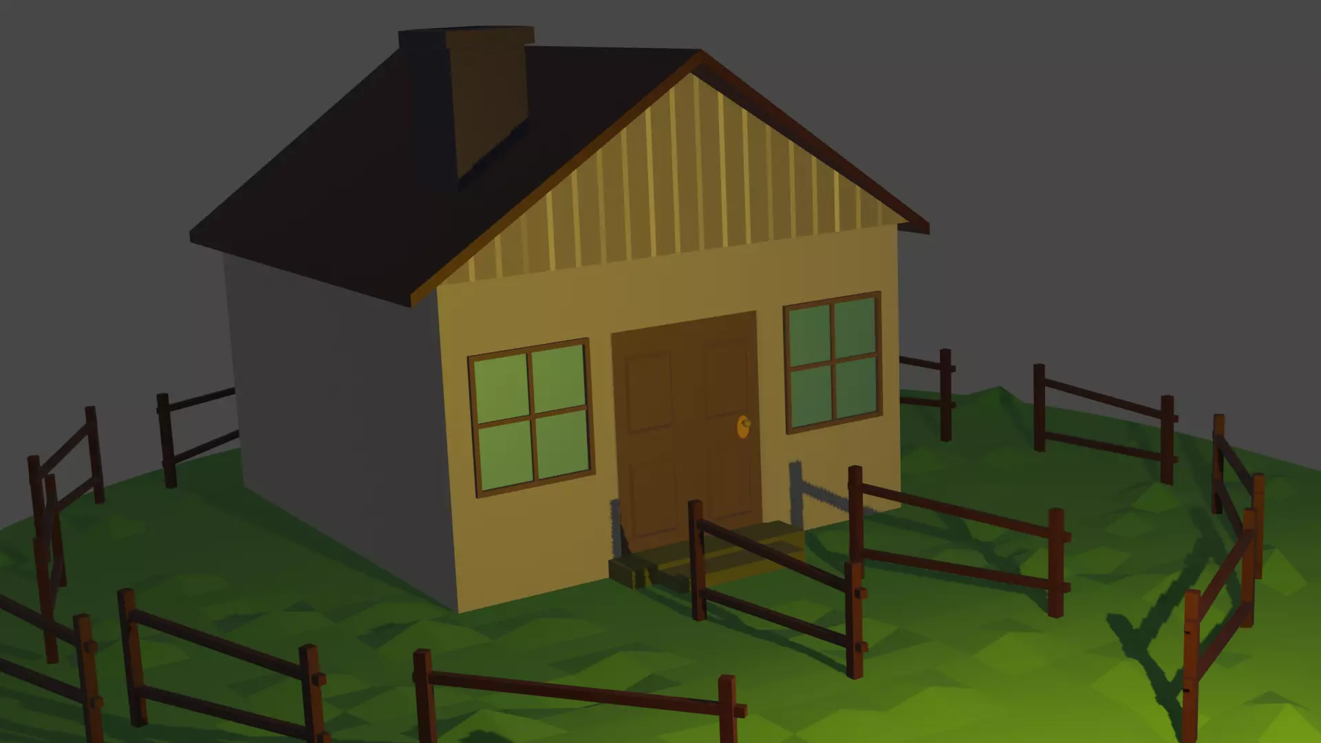 Lowpoly House Low-poly 3D model_0