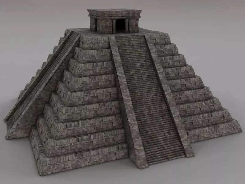 Chichen Itza Pyramid Low-poly 3D model_0