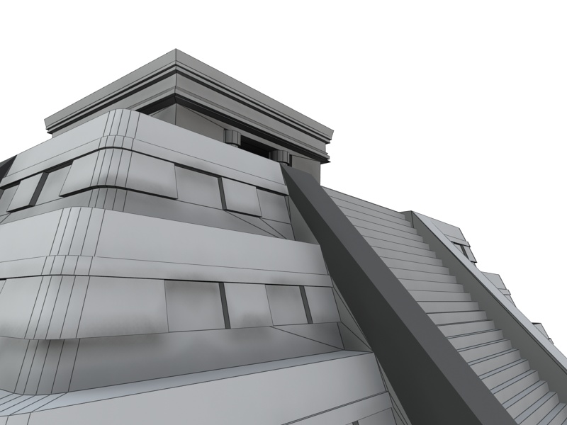 Chichen Itza Pyramid Low-poly 3D model_7