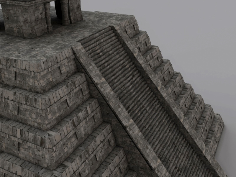 Chichen Itza Pyramid Low-poly 3D model_3