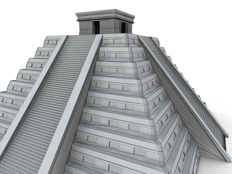 Chichen Itza Pyramid Low-poly 3D model_8