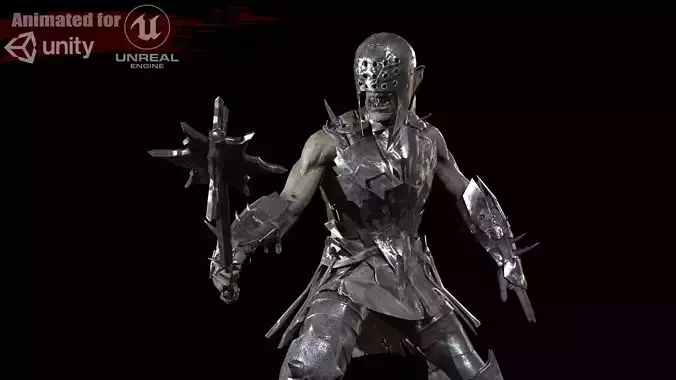 SkinnyOrc 8 Low-poly 3D model