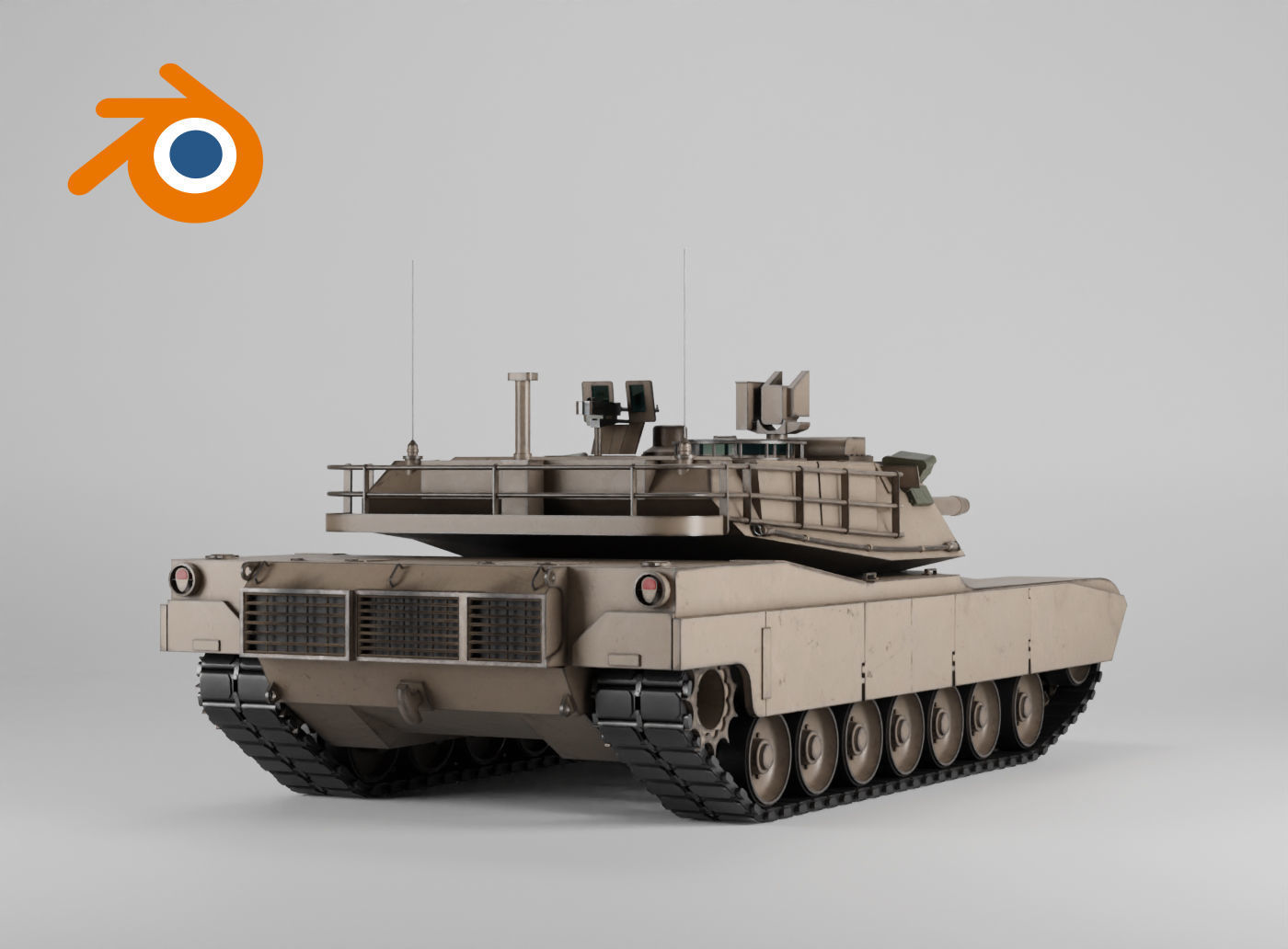 US Army M1A2 Abrams tank 3D model_1
