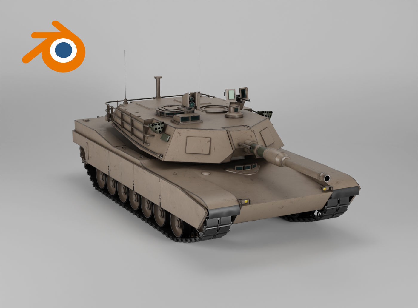 US Army M1A2 Abrams tank 3D model_6