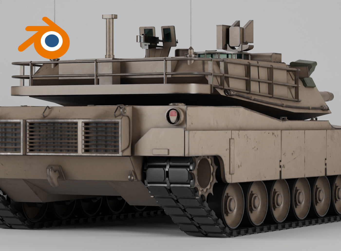 US Army M1A2 Abrams tank 3D model_3