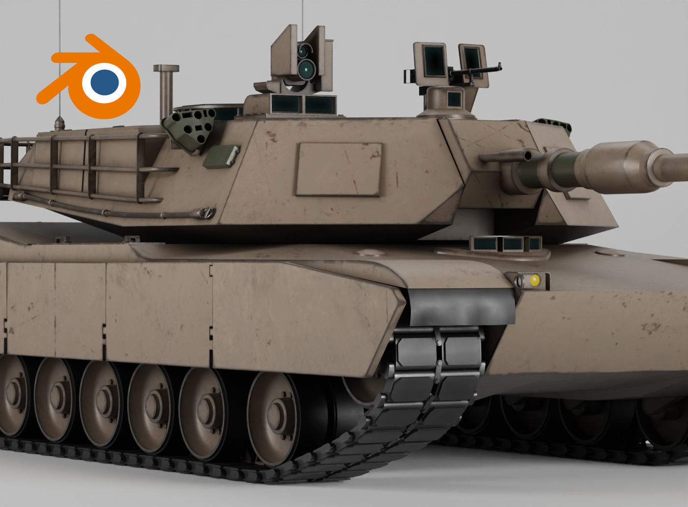 US Army M1A2 Abrams tank 3D model_4