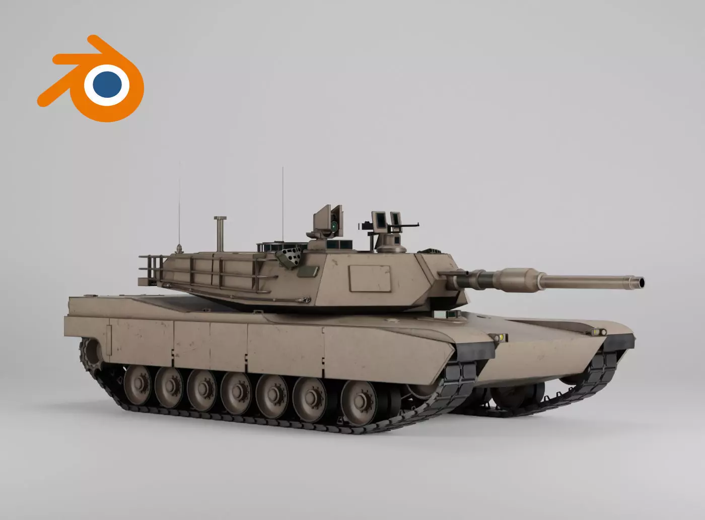 US Army M1A2 Abrams tank 3D model_0