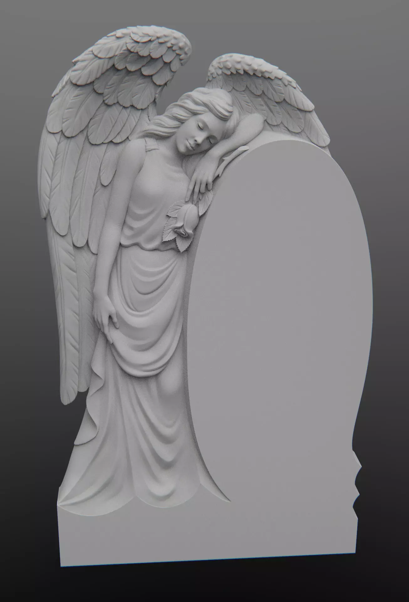 angel with rose 3D model_0
