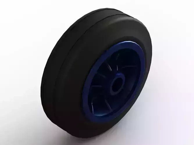 100mm Solid Plastic Caster Wheel 3D print model