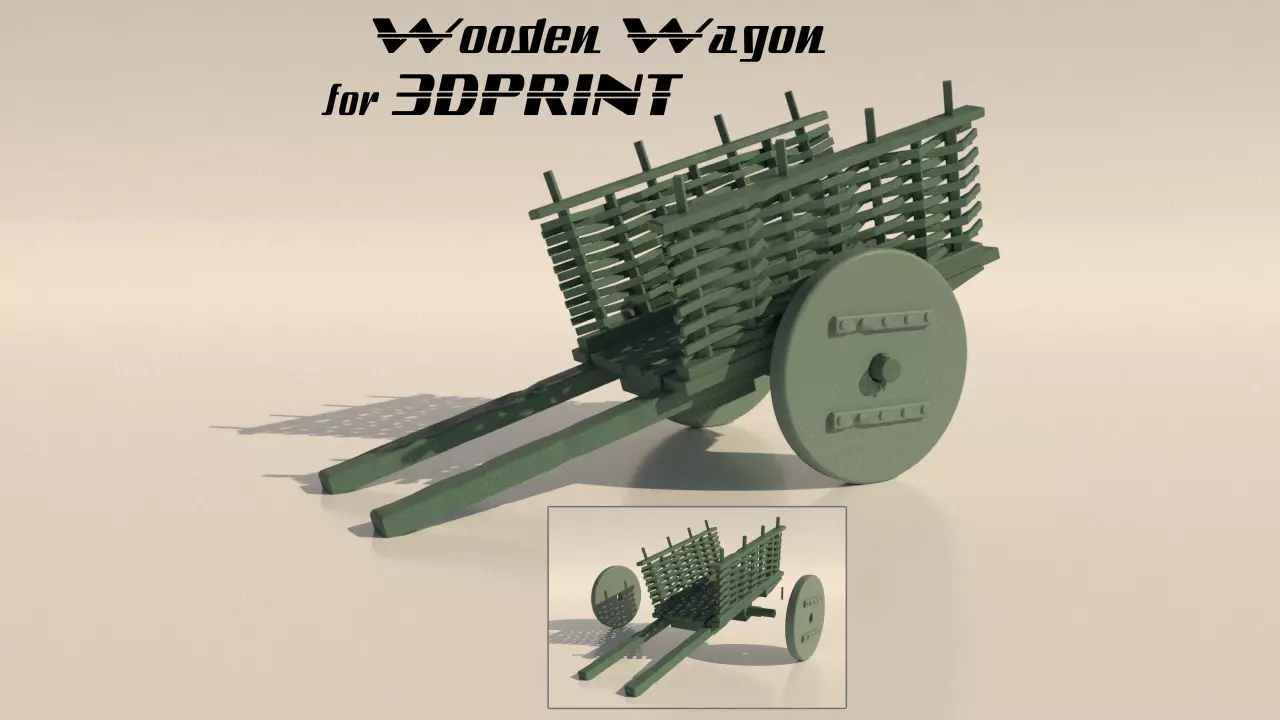 Wooden Wagon for 3Dprint 3D print model