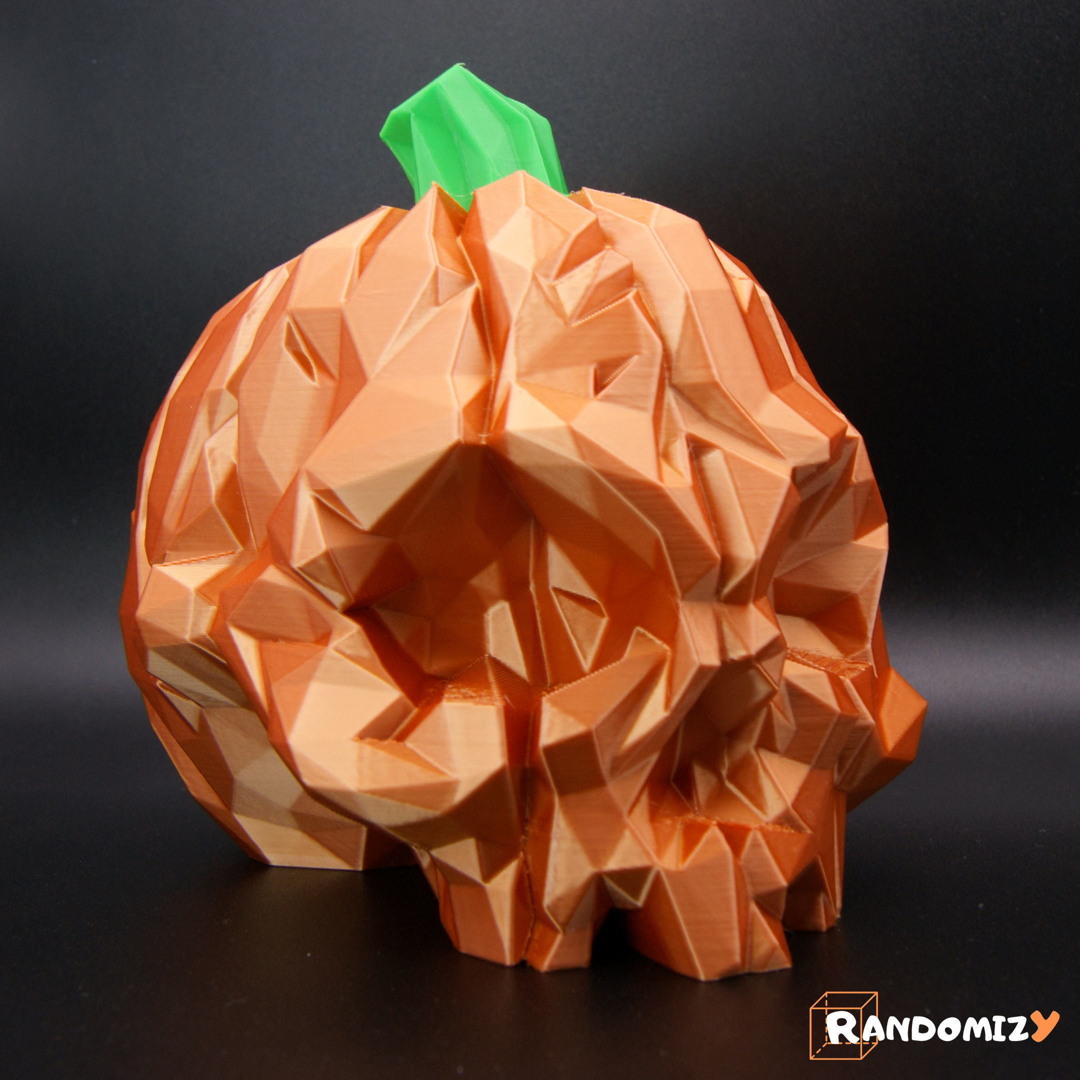 Pumpkin Skull - Low Poly 3D print model_5