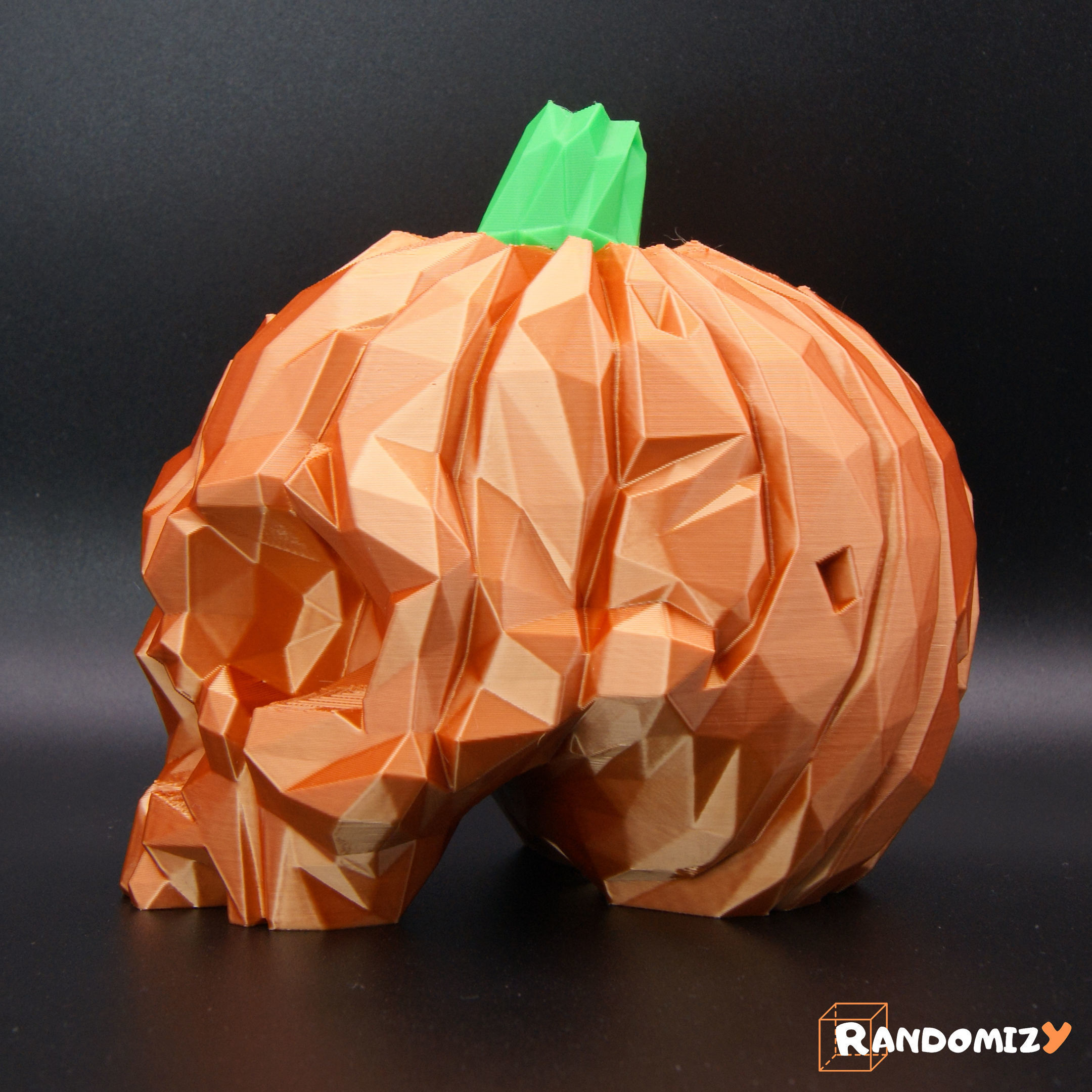 Pumpkin Skull - Low Poly 3D print model_1